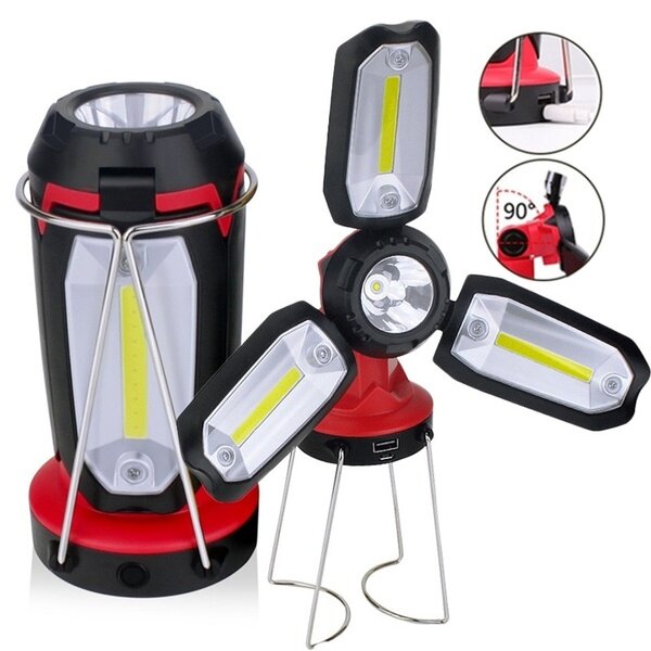 1200mAh Camping Light USB Charging Multi-angle Adjustable 6 Modes LED Flashlight Emergency Lantern