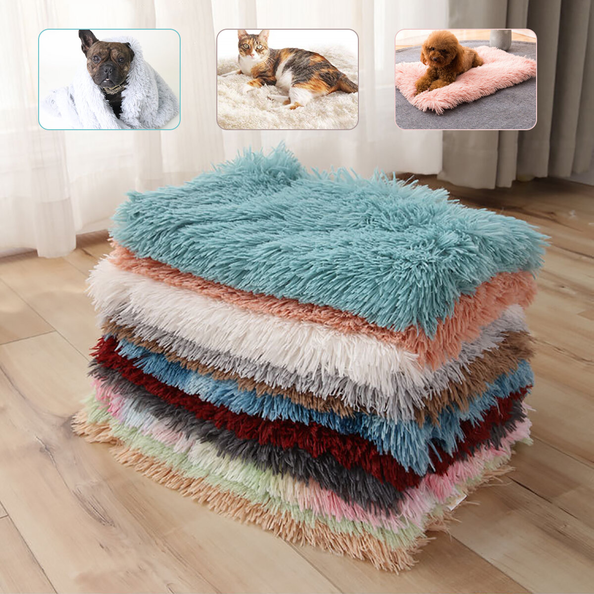Fluffy Plush Pet Blanket Extra Soft Warm Pet Throw Blankets for Pet Cat Dog Sleeping Mat Cushion Mat