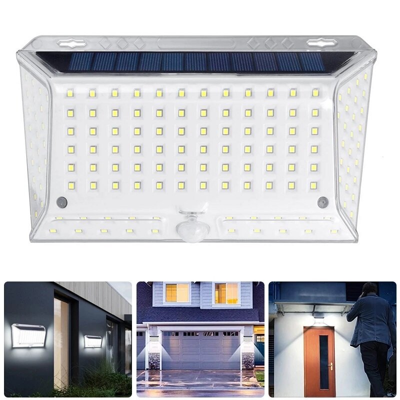 300W LED Solar Lights Outdoor Solar PIR Motion Sensor Wall LightWaterproof Solar Powered Sunlight Floodlight for Garde
