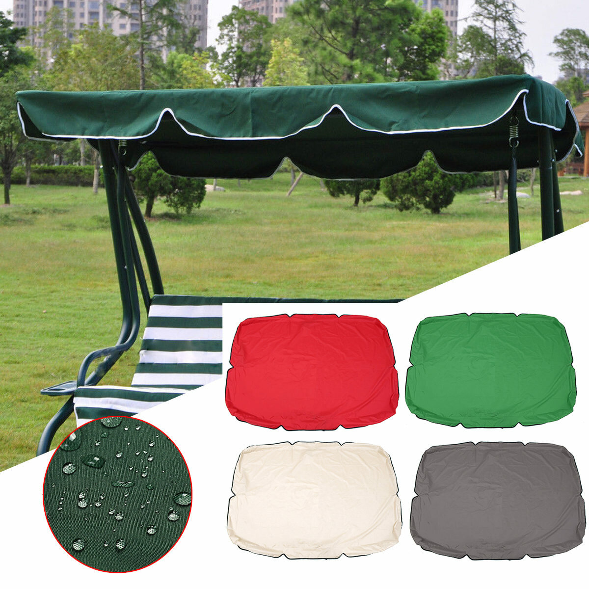 Summer Swing Top Cover Canopy Replacement Furniture Waterproof Cover voor Garden Courtyard Outdoor S