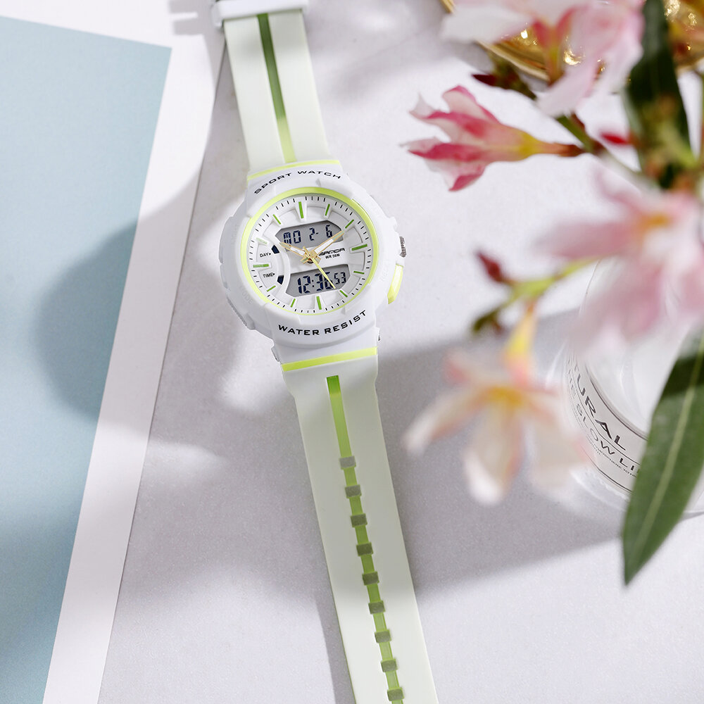SANDA 3003 Freash Color Fashion Style Luminous Display Shockproof Dual Display Digital Watch