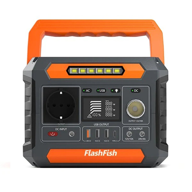 [Russia Direct] FlashFish P66 78000mAh 300W Станция энергии типа C с чистым синусоидальным генератором питания мощностью 220 Вт и светодиодным светом Powerbank Camping Emergency Generator