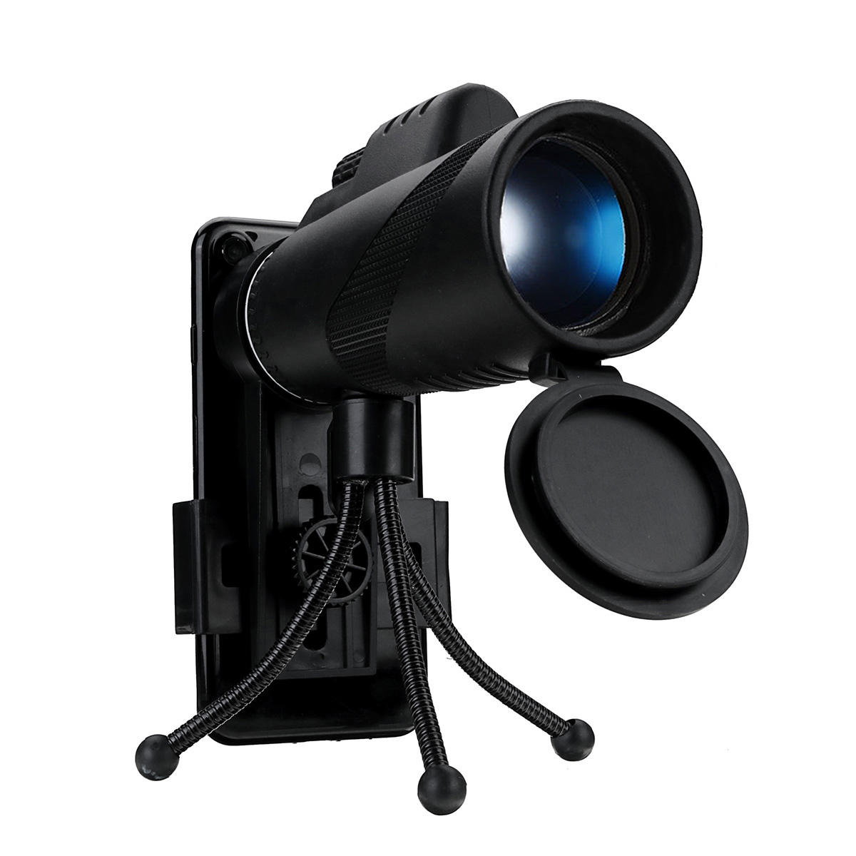 Telescopio monoculare con lente ottica 40X60 BAK4 per campeggio, visione notturna HD con clip per telefono e treppiede