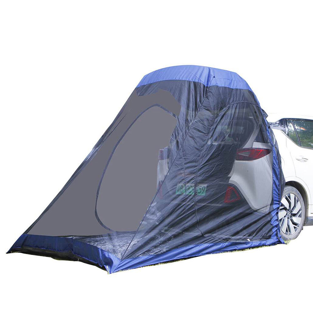 245*200*220cm SUV Achtertent Waterdicht Zonwering Muggenmelk Ventilatie Reizen Tent Met Zwart Gaas Gemaakt Van 190T Zilveren Doek