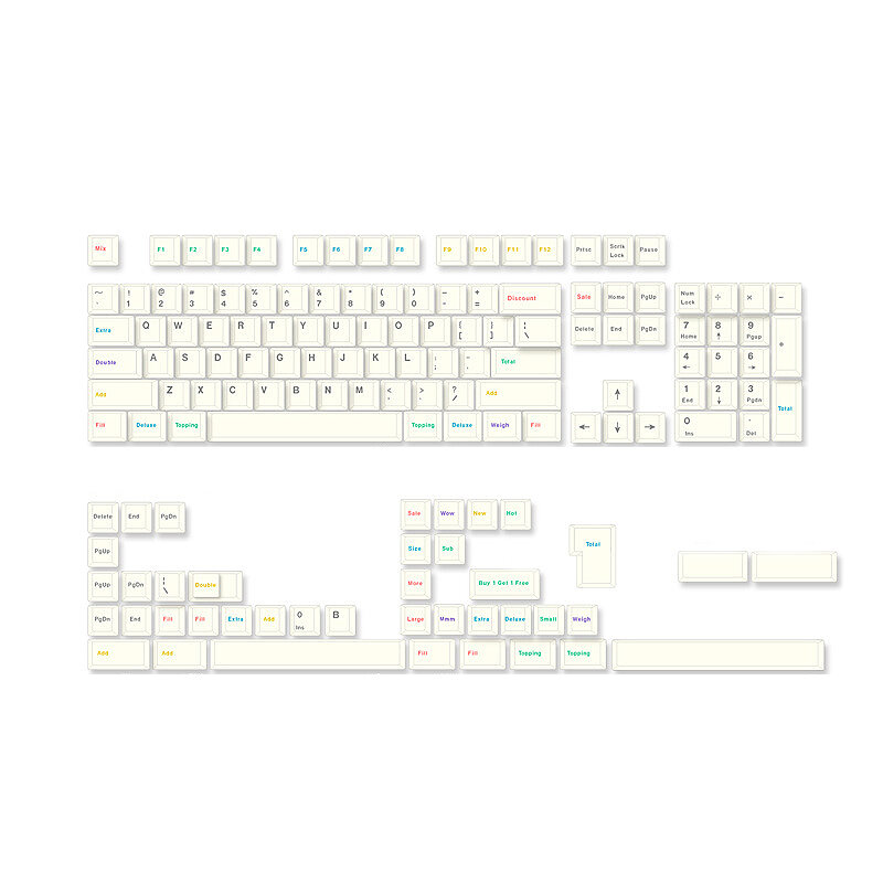 

Yogurt 145 Keys Keycap Set Cherry Profile PBT Sublimation Suitable for 61/68/75/84/87/89/96/98/100/104/108 Keyboards