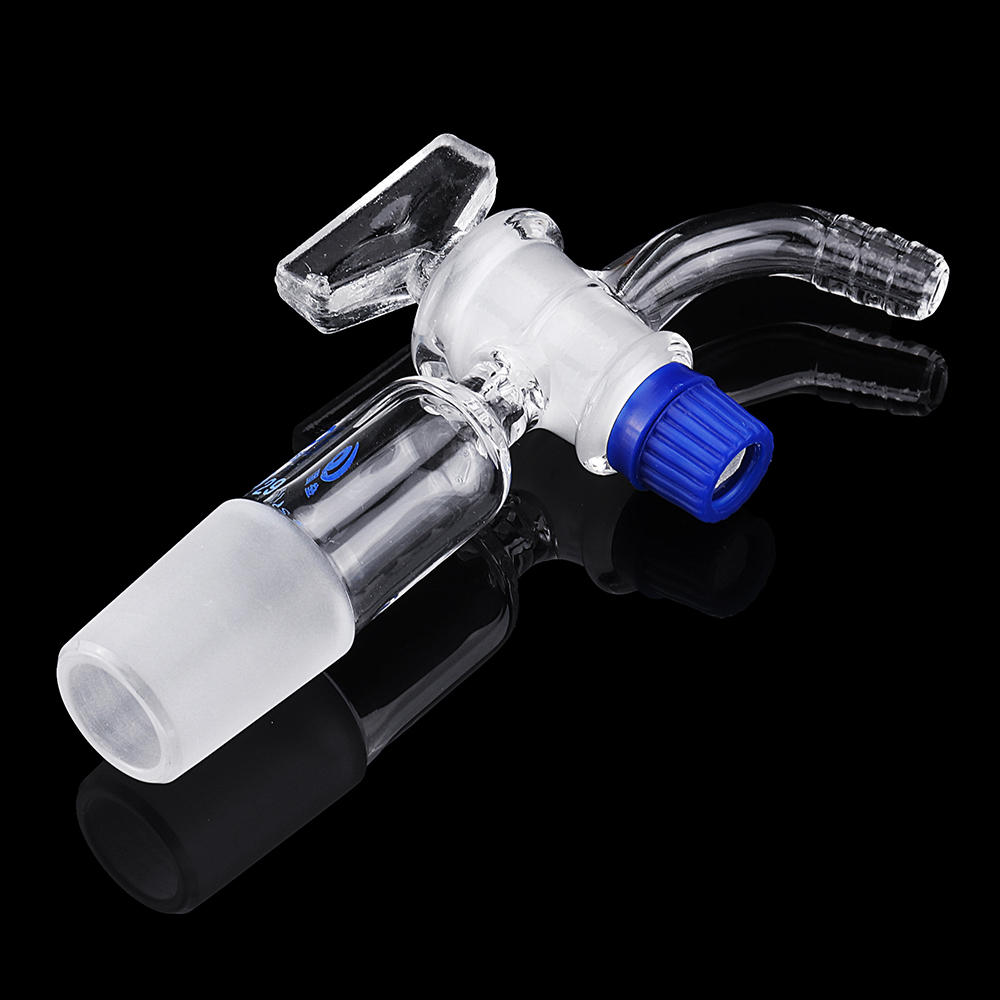 24/29?Glass Adapter Vacuum Flow Control Adapter with Glass Stopcock Male Ground Joint to Right Angle