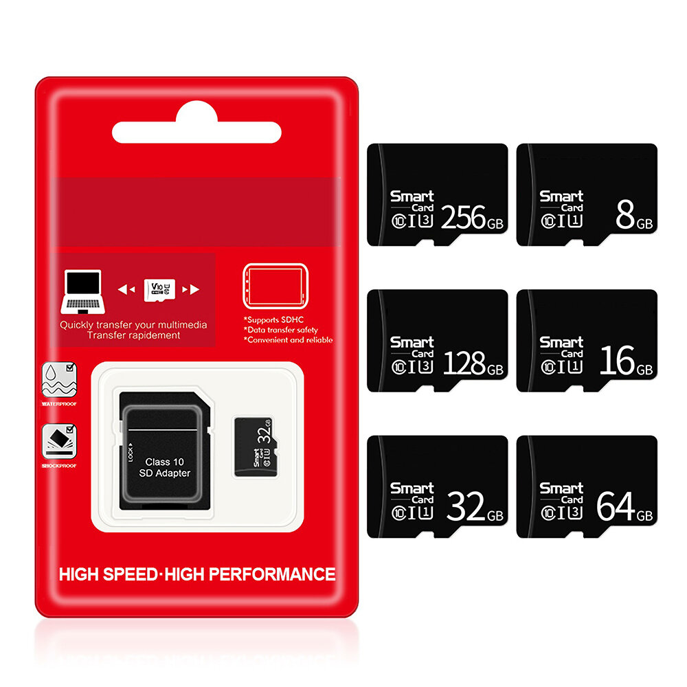 

Stickdrive Class 10 U3 V30 Карта памяти TF 16G 32G 64G 128G 256GB TF Flash Карта Смарт-карта с адаптером SD