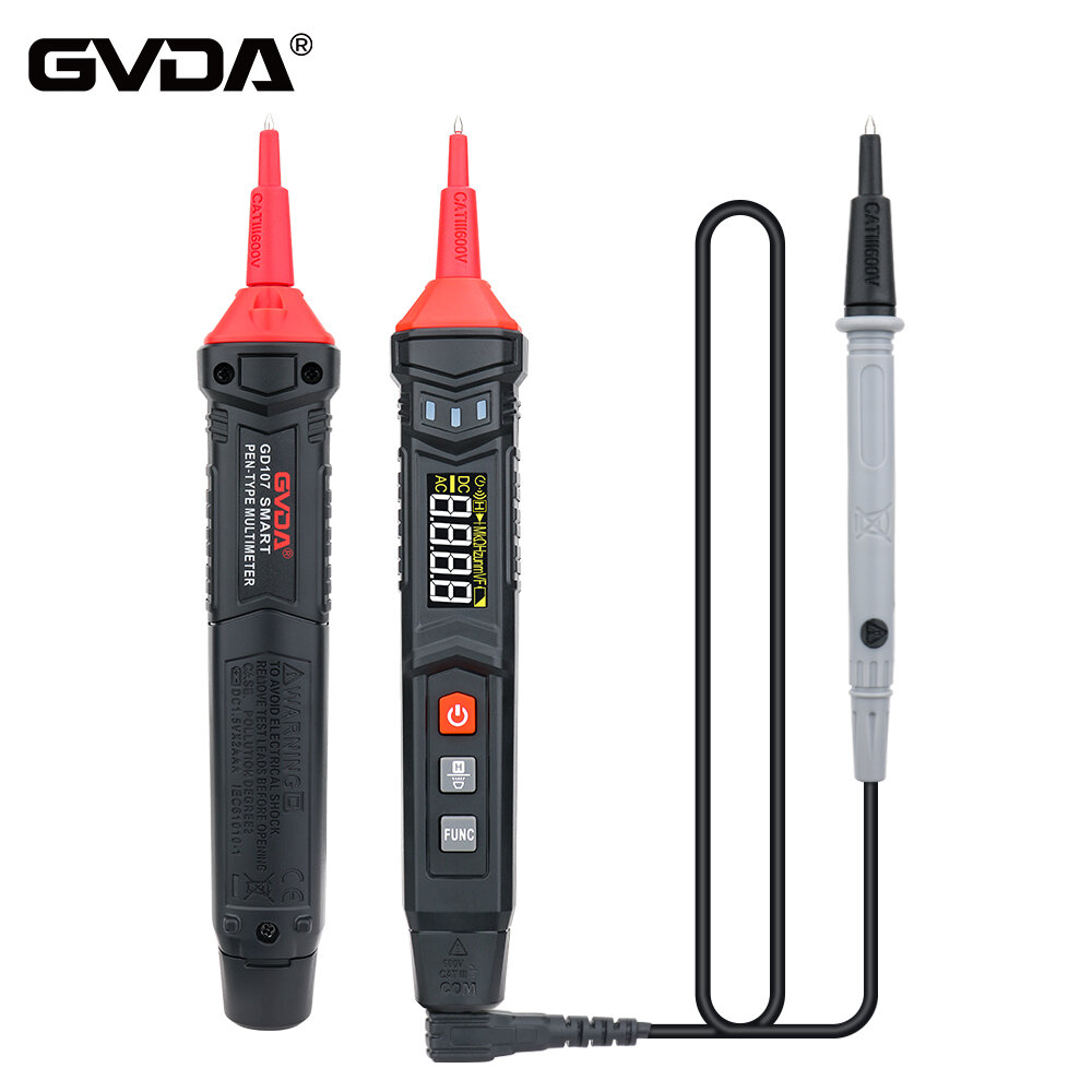 GVDA Digital Pen Type Multimeter Smart DC AC Voltage Tester Voltmeter Auto Range Resistance Capacitance True RMS Multi-m