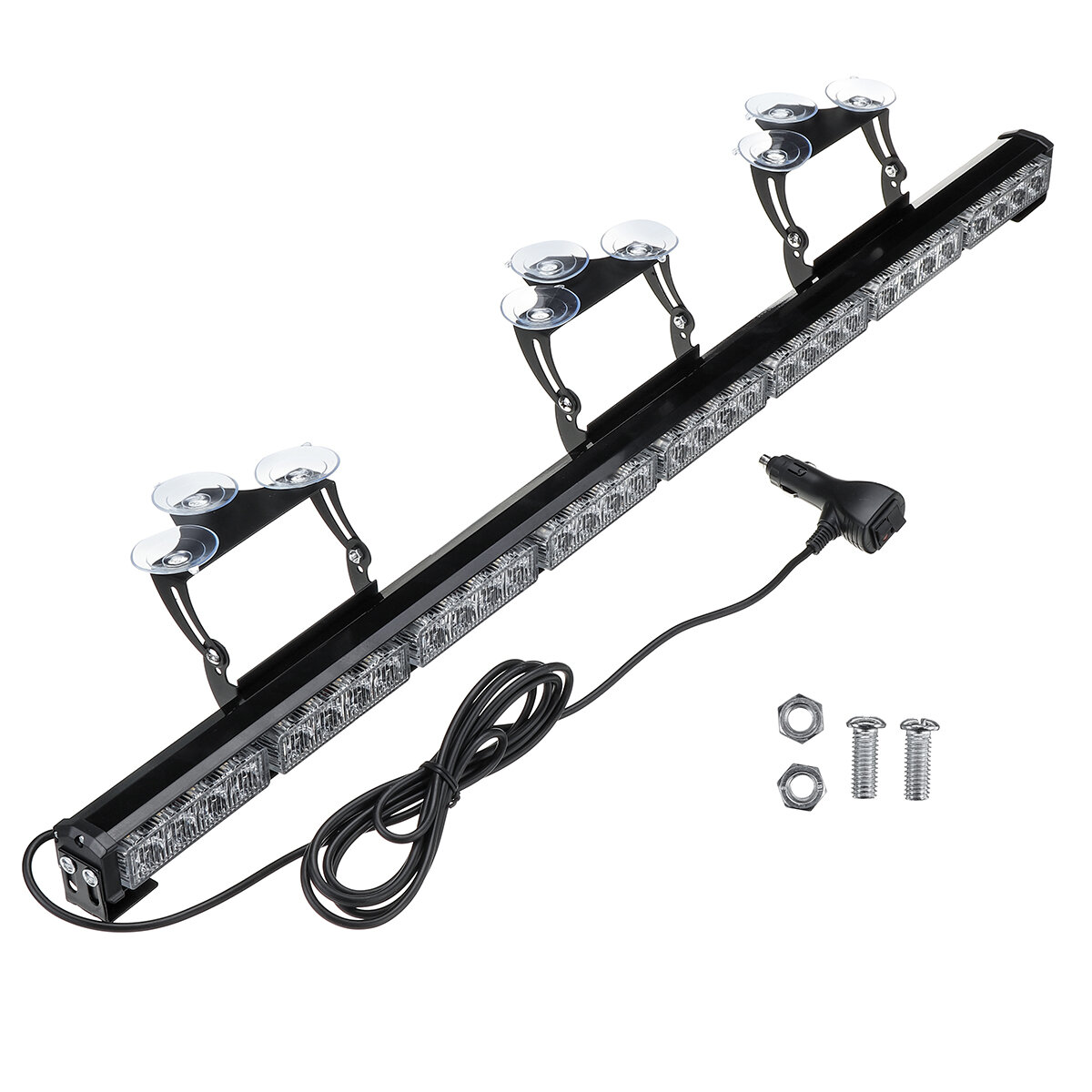 35 Inch 32 LED Autodak Voorruit Noodgevaar Waarschuwing Flash Strobe Lights Bar met zuignap Amber & 
