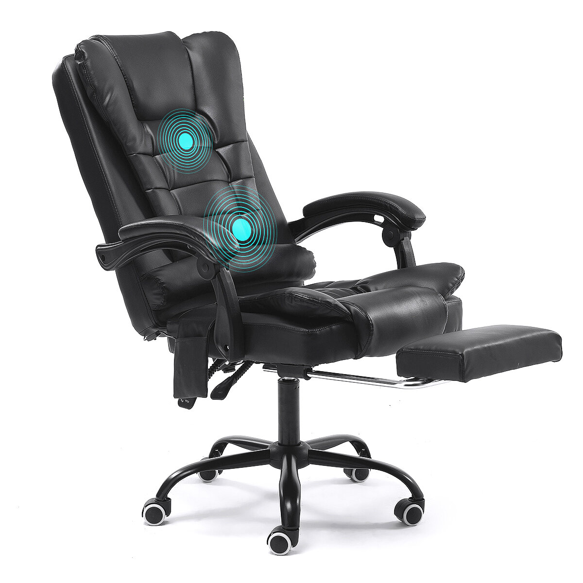 

Snailhome Массаж Офисный стул с откидной спинкой Регулируемая высота Вращающееся подъемное кресло Игровое кресло из иску
