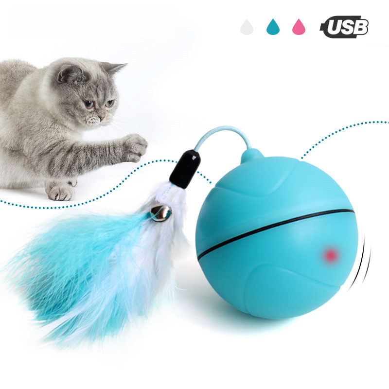 Yooap Creative Cat Toys Interactive Automatic Rolling Ball for Dogs Smart LED Flash Cat Toys Electro