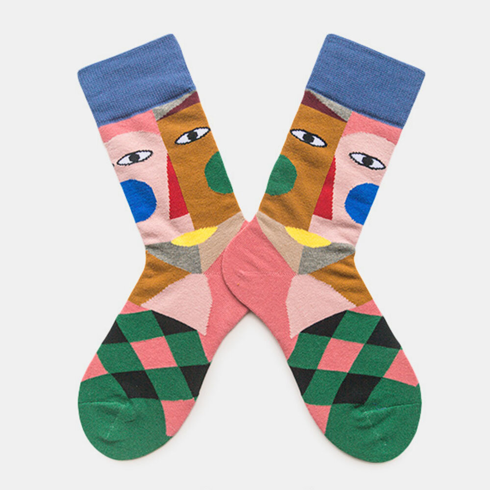 Couple Autumn And Winter Socks Color Art Tide Abstract Clown Fashion Street Socks