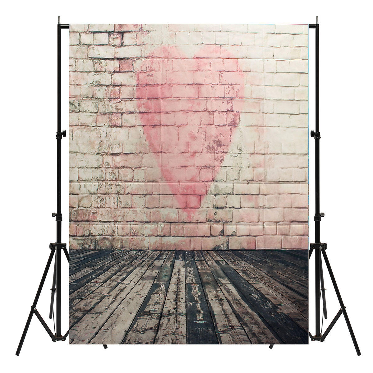 

5x7FT Vinyl Love Heart Brick Wall Photography Background Backdrops Photo Studio