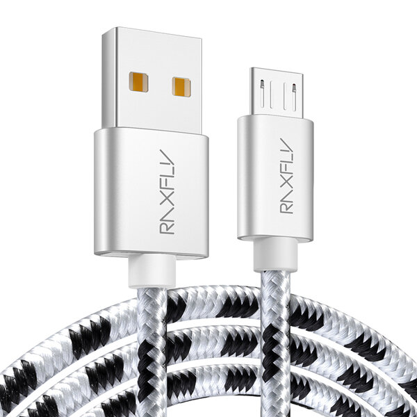 

RAXFLY Nylon Braided Micro USB Fast Charging Data Cable 1.2M For Note 5 6 Pro S7 S6