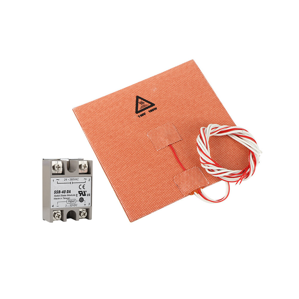

150*150mm 110V 180W Silicone Pad Heated Bed Heating Pad + Solid State Relay Kit for 3D Printer Heated Bed Part