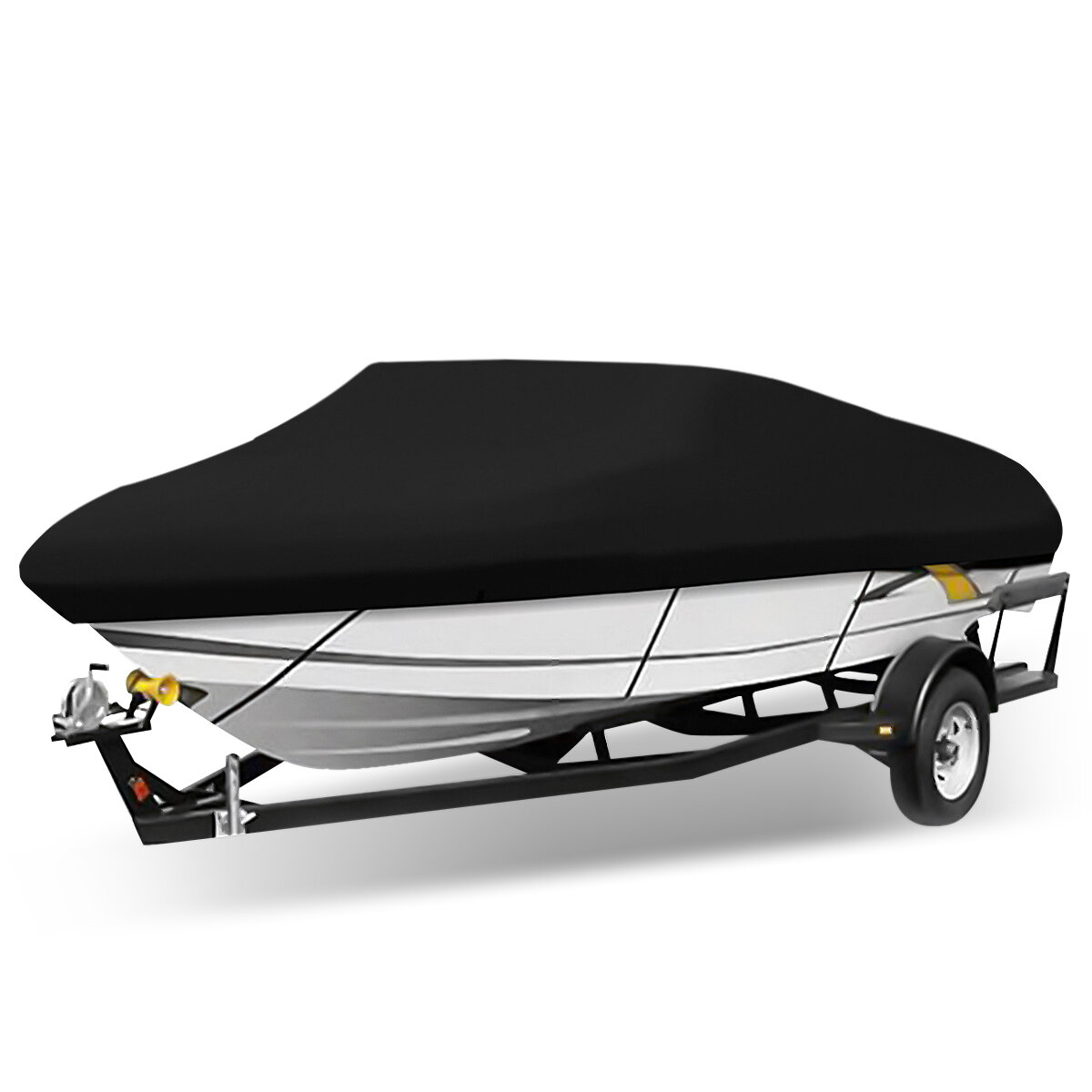 

ELuto 11-13ft 14-16ft 17-19ft 20-22ft V-shape Boat Cover Waterproof UV-Protected Heavy Duty 210D Trailerable Canvas Blac