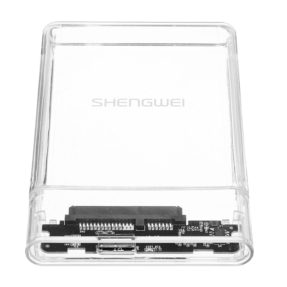 2.5インチUSB3.0SATASSD外付けハードドライブエンクロージャーソリッドステートメカニカルハードディスクボックスシェルラップトップデスクトップPC用透明ShengweiZST1001K
