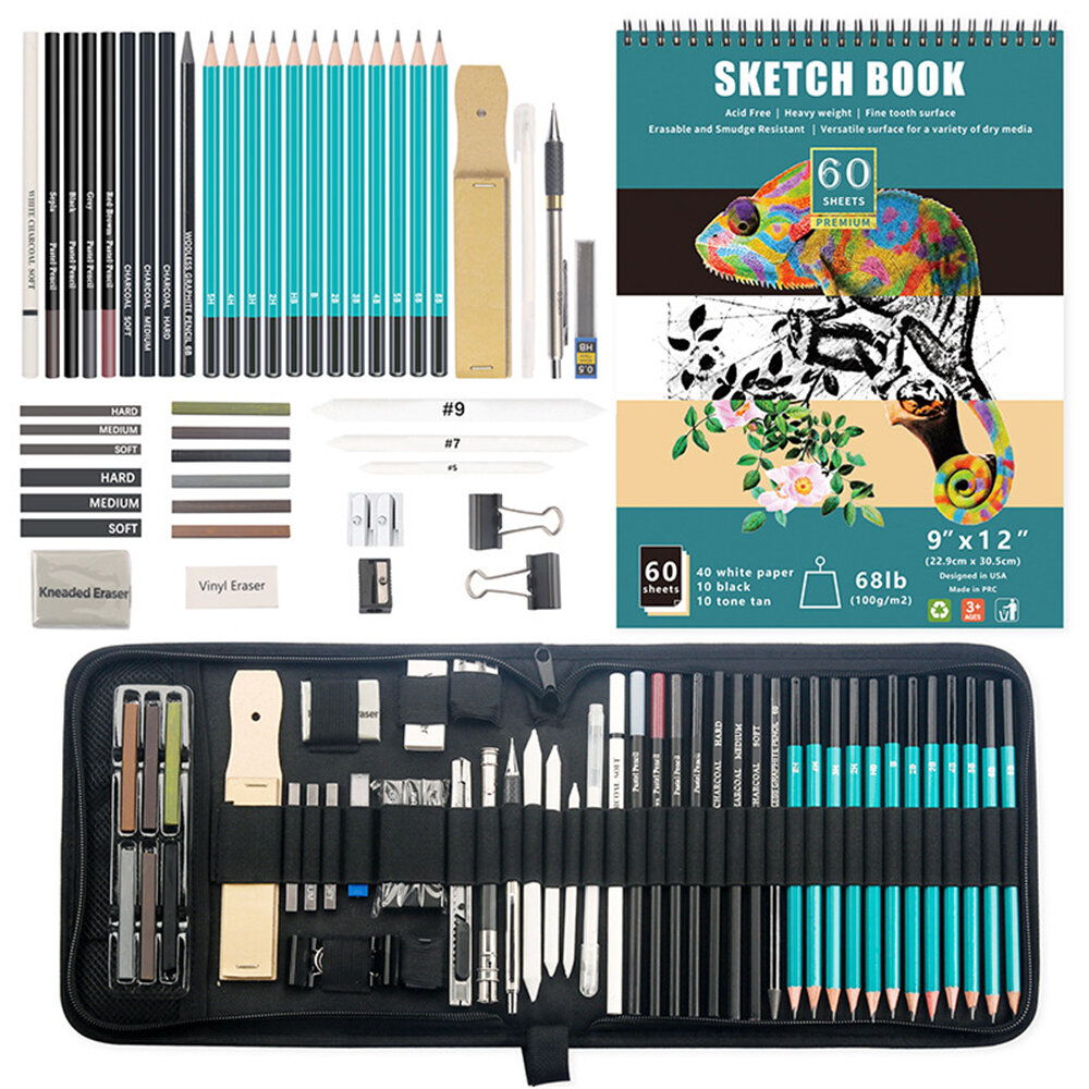 

50 pcs/set Sketching Pencil Set Drawing Kit Art Painting Tool For Beginner Sketching Drawing Stationery Supplies Creativ