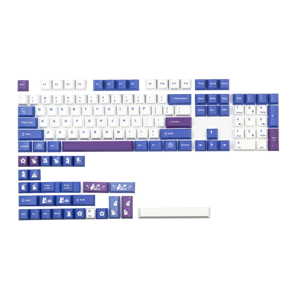 137 Keys Rabbit Keycap Set Cherry Profile PBT Sublimation Custom Keycaps voor mechanische toetsenbor