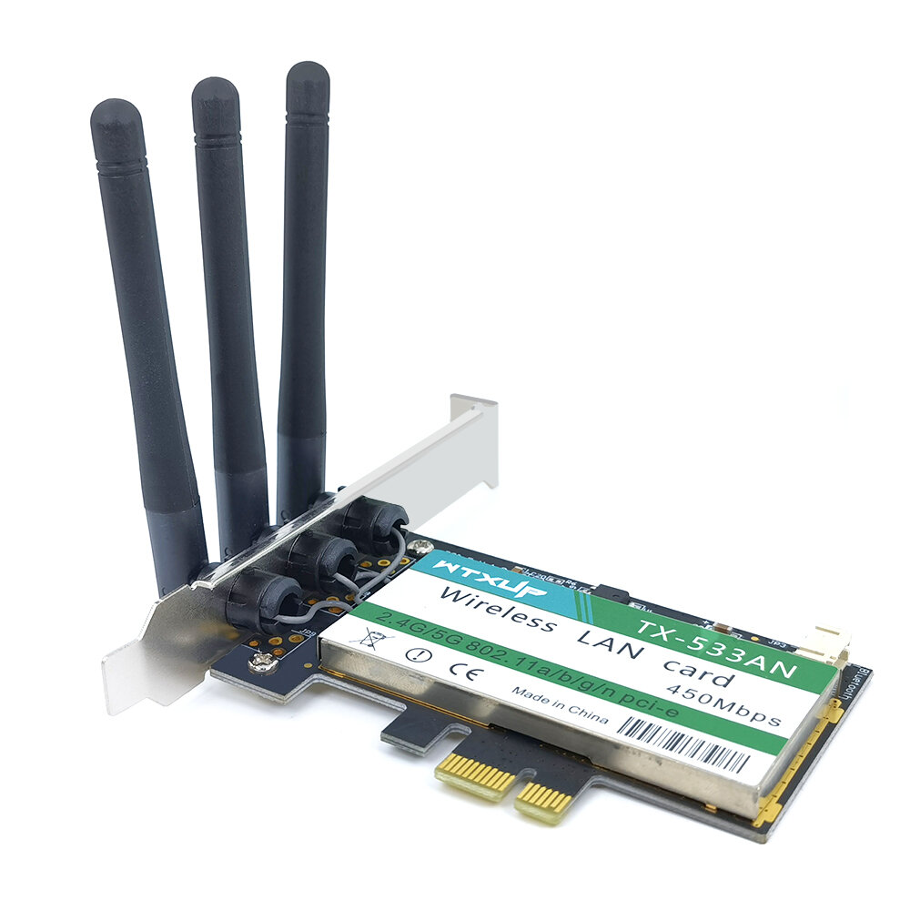 

WTXUP 2.4G 5G Dual Стандарты Внутренняя беспроводная сетевая карта PCI-E WiFi Card 3 * Антенна WiFi адаптер для ПК Desto