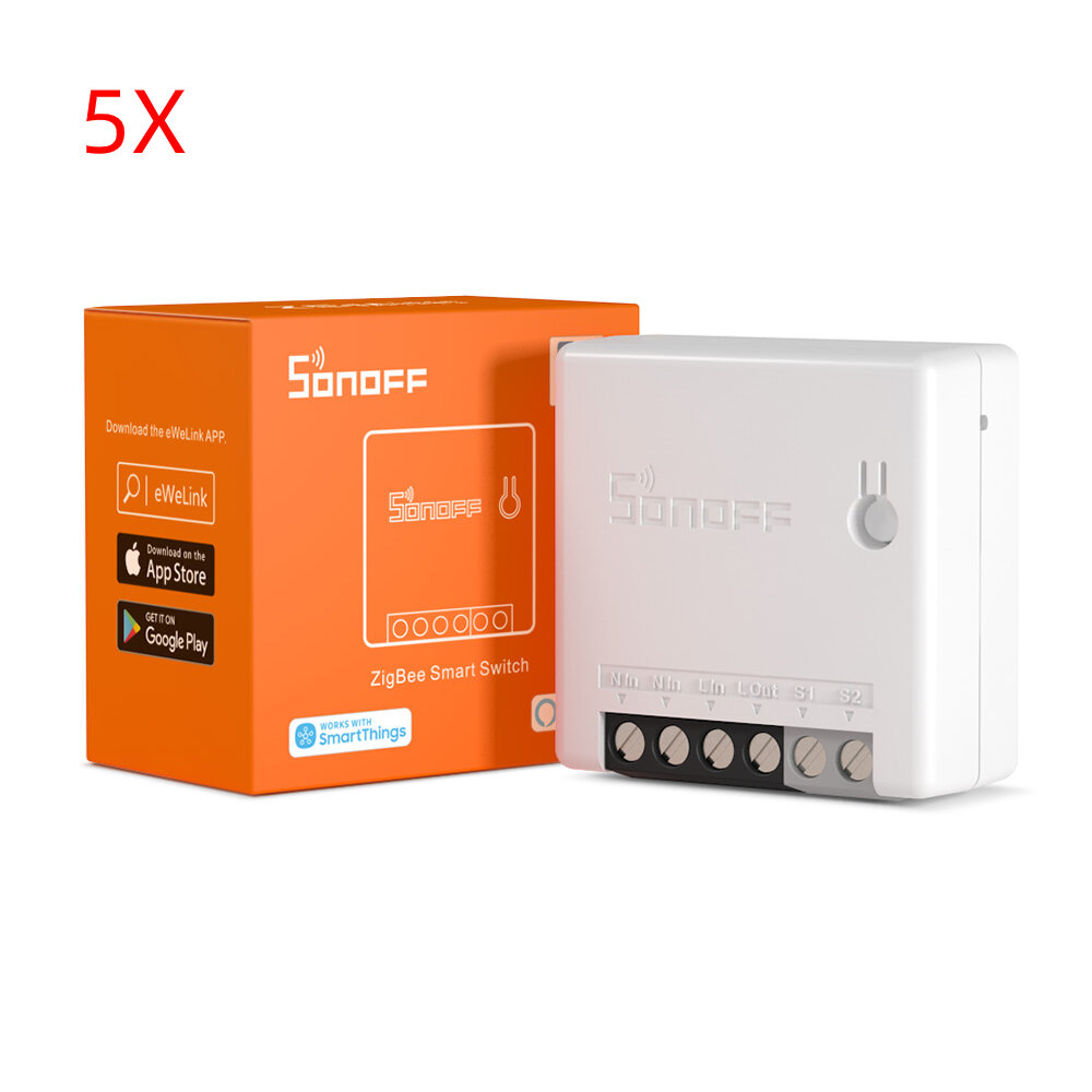 5 stks SONOFF ZBMINI Zigbee3.0 Tweeweg Smart Switch APP Afstandsbediening via eWeLink Ondersteuning 
