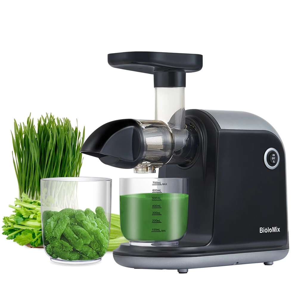

BioloMix SJE-070 BPA FREE Slow Masticating Auger Juicer 150W 220V Fruit and Vegetable Low Speed Juice Extractor Compact