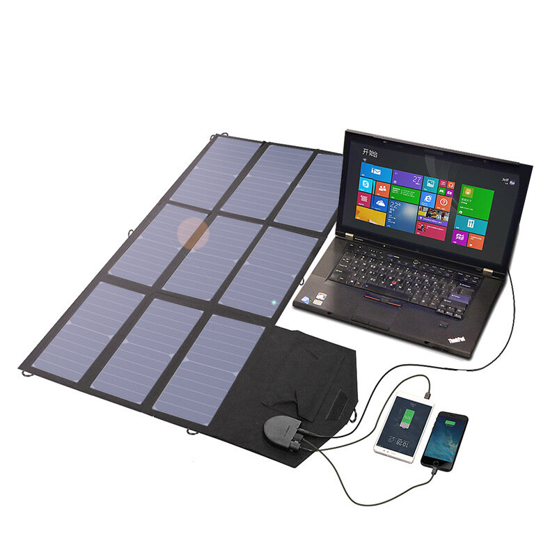 Allpowers 18v 60w camping solar panel foldable dualcharging port solar charger solar battery