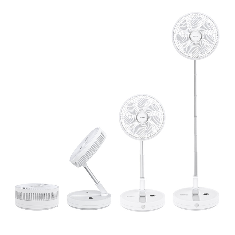 

BlitzWolf® BW-F1 Folding Fan USB Desktop Fan with Remote Control 12 inches Pedestal Fan 8 Wind Speeds 7200mAh Battery 7