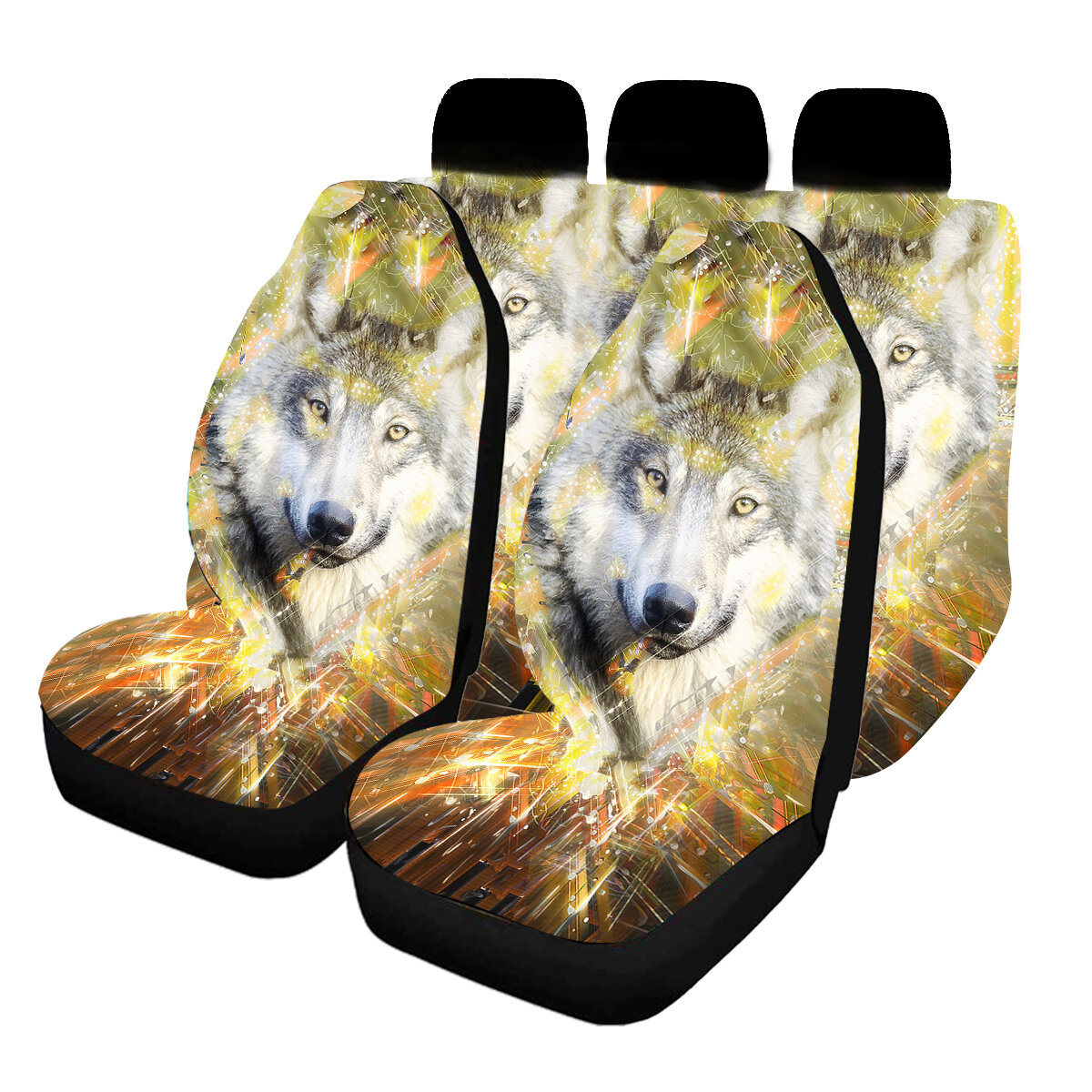 1/2/5 Seat Universal Car Seat Covers Styling Interior Accessories Automobile Seat Wolf Style Protect