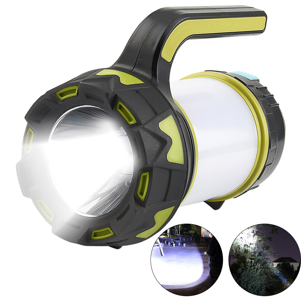 Lanterna de mão de alta potência de 1500mAh, recarregável, com LED super brilhante para busca e refletor ao ar livre para camping, montanhismo e pesca.