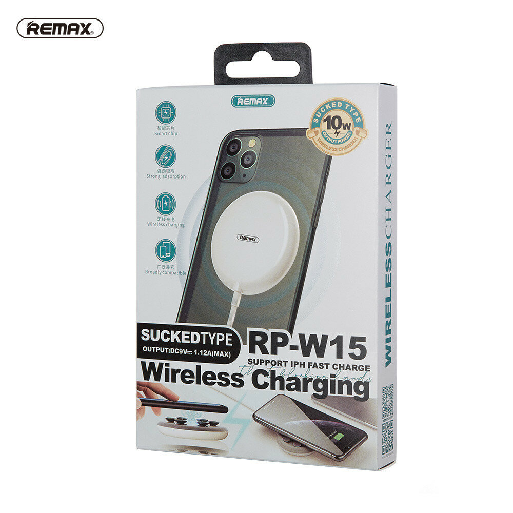 REMAX RP-W15 Sucked Type 10W Wireless Charger for iPhone 12 Pro Max POCO X3 NFC for Samsung Galaxy Note S20 ultra for Mi 10