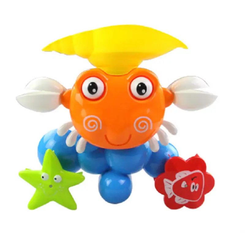 Baby crab windmills bath toy faucet plastic wash toys spray water fun