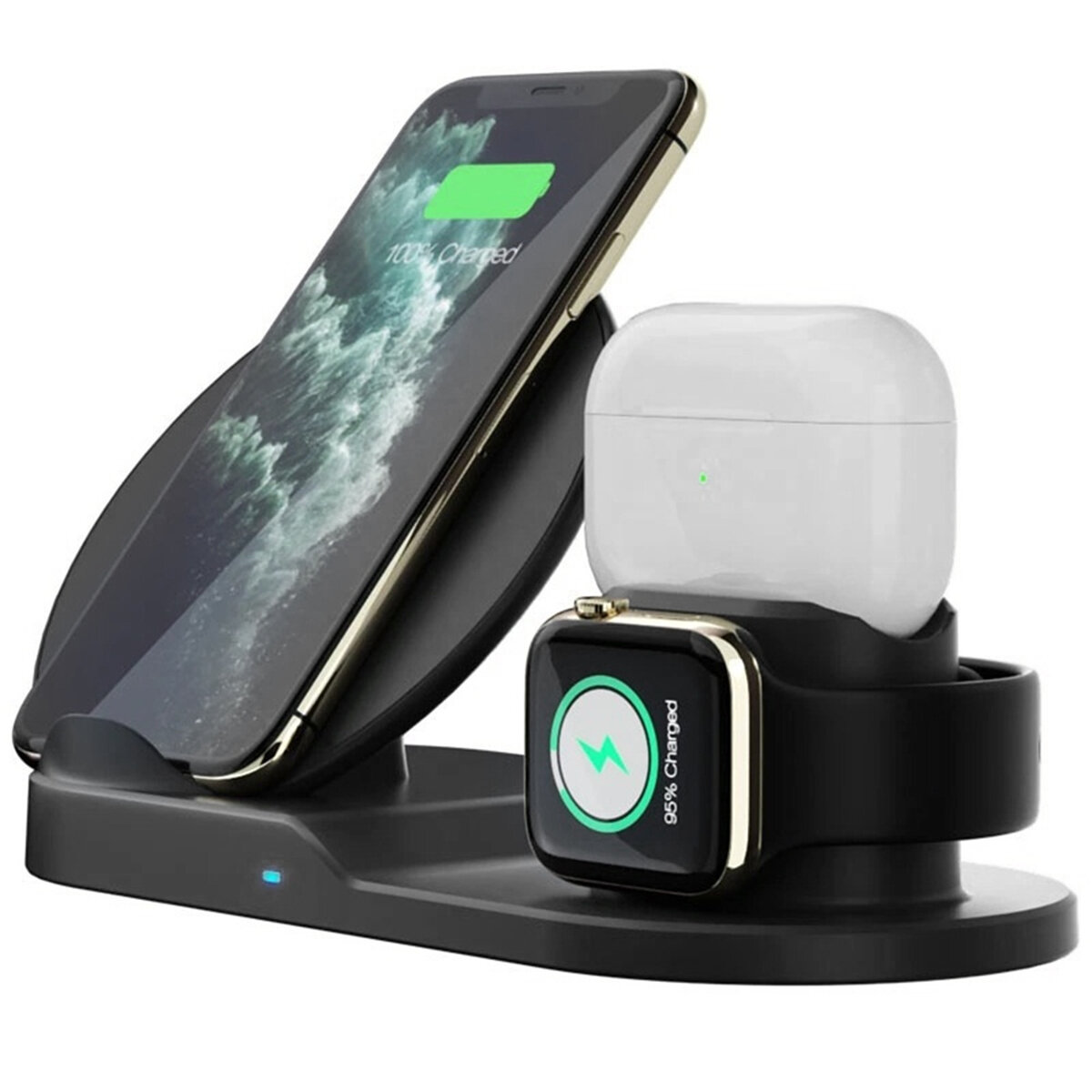 

Bakeey 10W 7.5W 3 in 1 Wireless Charger Fast Charging Stand Holder For iPhone XS 11Pro MI10 iWatch TWS Headset Earphones