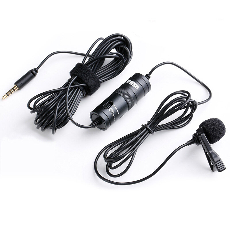 

BOYA BY-M1 3.5mm Lavalier Lapel Condenser Microphone for iPhone DSLR Cameras DV Audio Video Record Clip-on Mic for Smart
