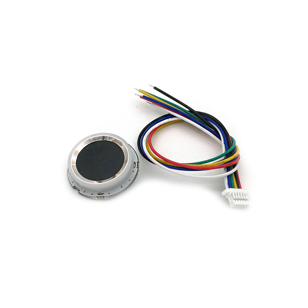 

R502-A Емкостный считыватель отпечатков пальцев Модуль Датчик Сканер Маленькое Тонкое Круглое Кольцо LED Управление DC3.