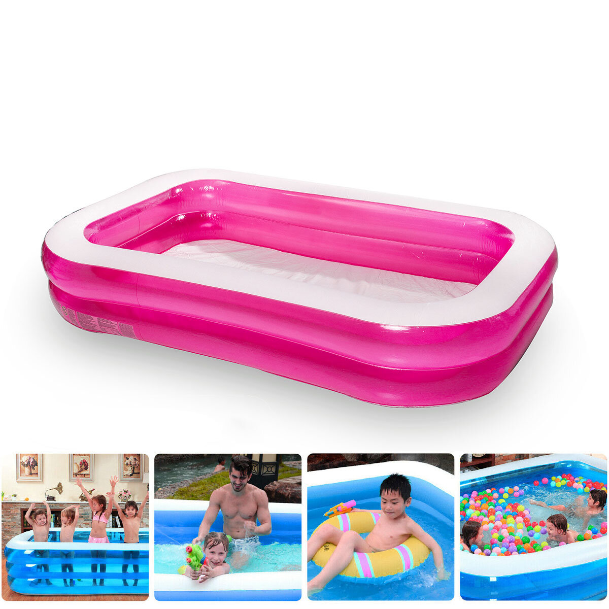 Inflatable Swimming Pool 2 Layers Bathing Tub Children Adults Summer Water Sport Equipment