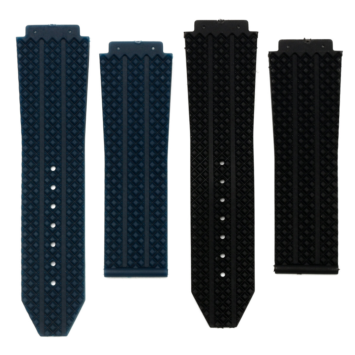 25mm Replacement Black Blue Silicone Rubber Watch Band Strap For Hublot