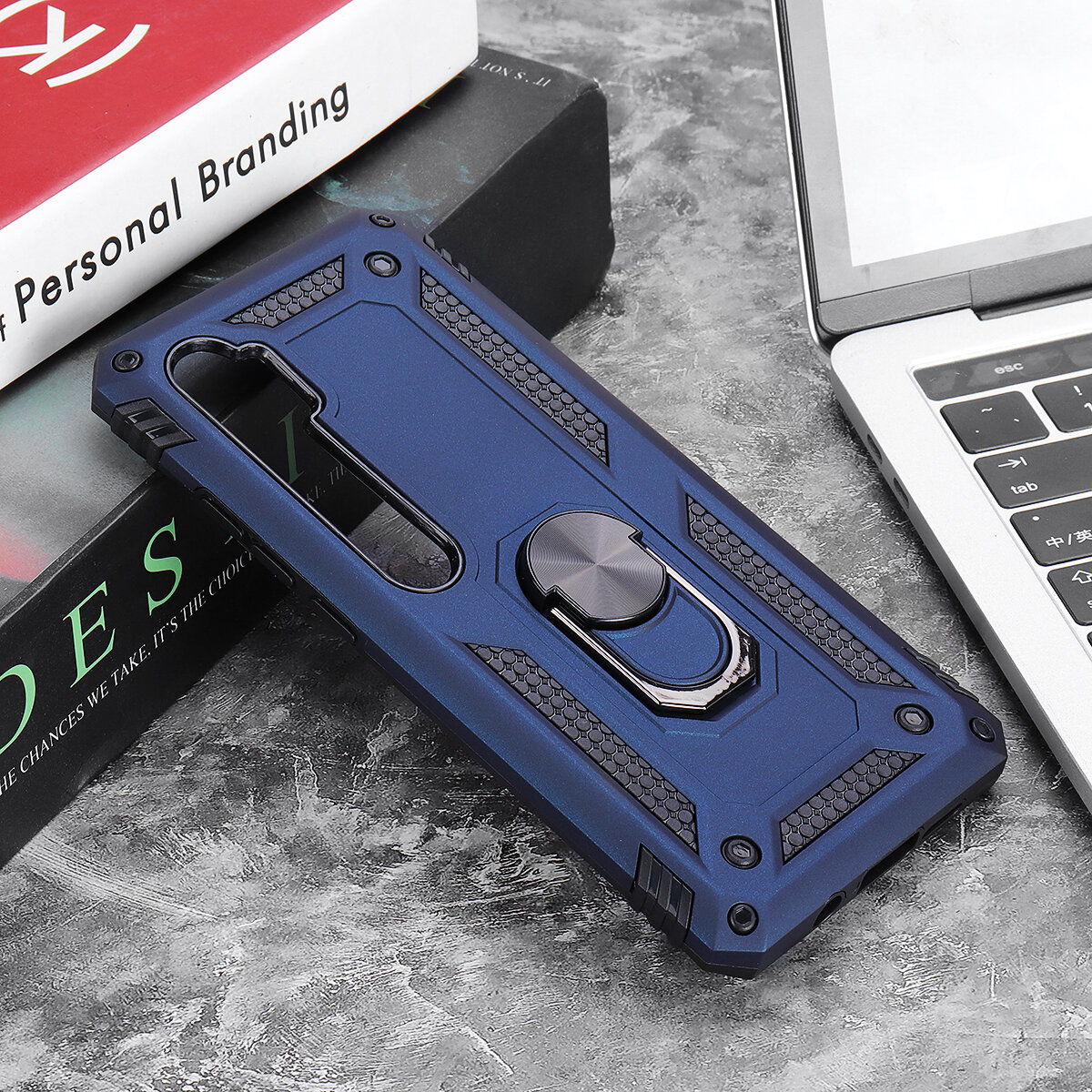 Bakeey voor Xiaomi Mi Note 10 Lite Case Armor Magnetisch schokbestendig met vingerringhouder Stand P