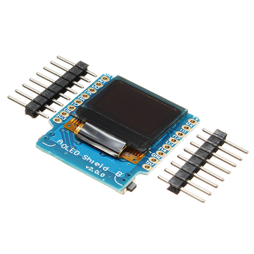 

5Pcs Geekcreit® OLED Shield V2.0.0 For Wemos D1 Mini 0.66" Inch 64X48 IIC I2C Two Button