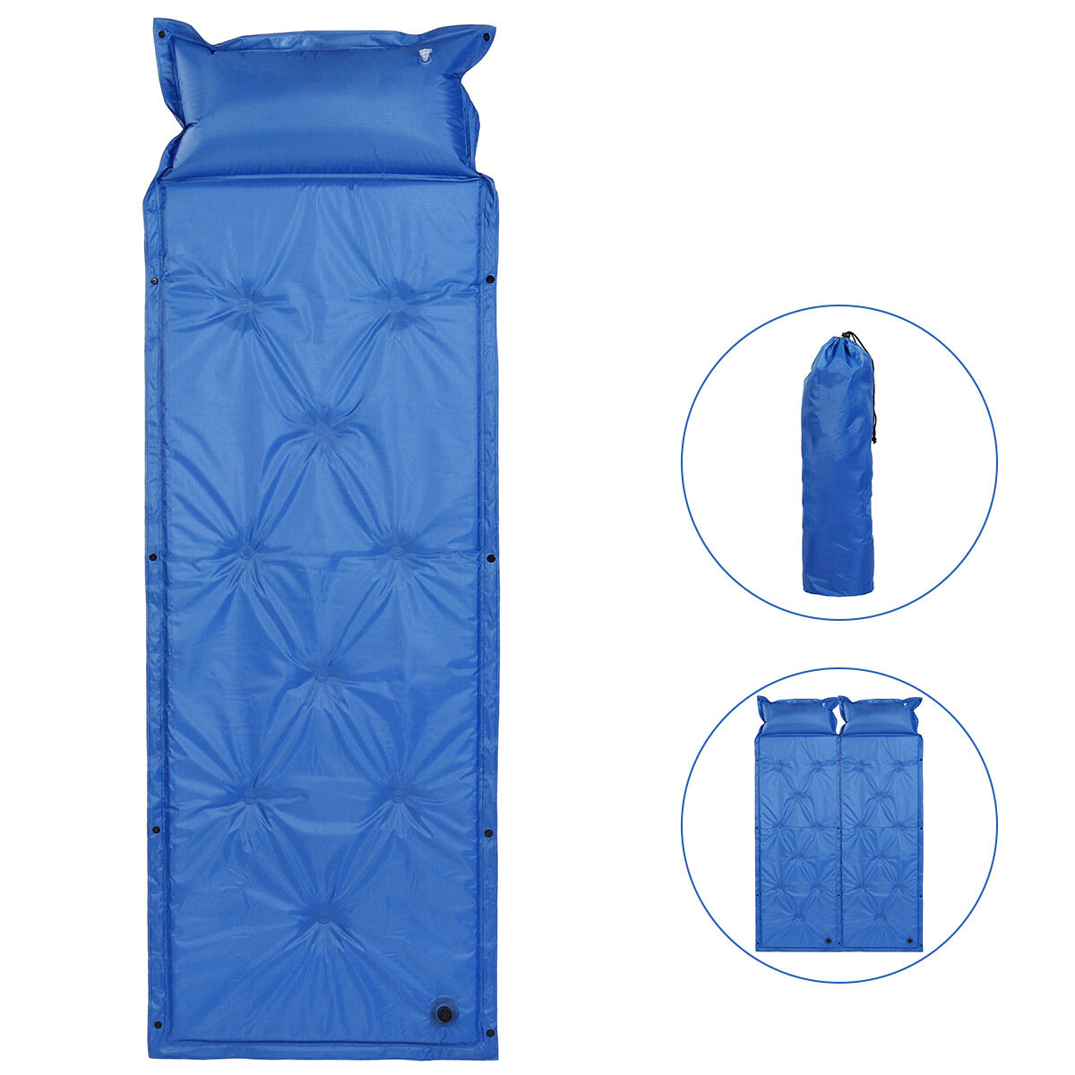 Kendinden şişmeli yatak uyku matı hava yatağı kamp yürüyüş katılabilir tek kişilik uyku pedi için kamp çadırı
