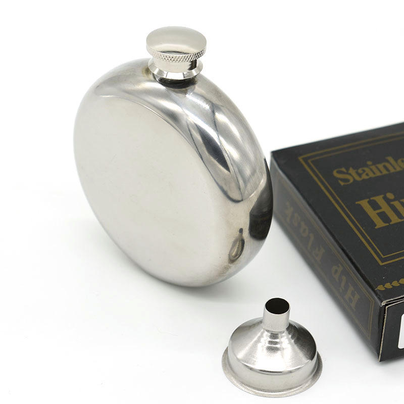 

5oz Mirror Glossy Jug Stainless Steel Round Whiskey Flask Portable Alcohol Hip Flask Wine Bottle Holsters Flasks Russian