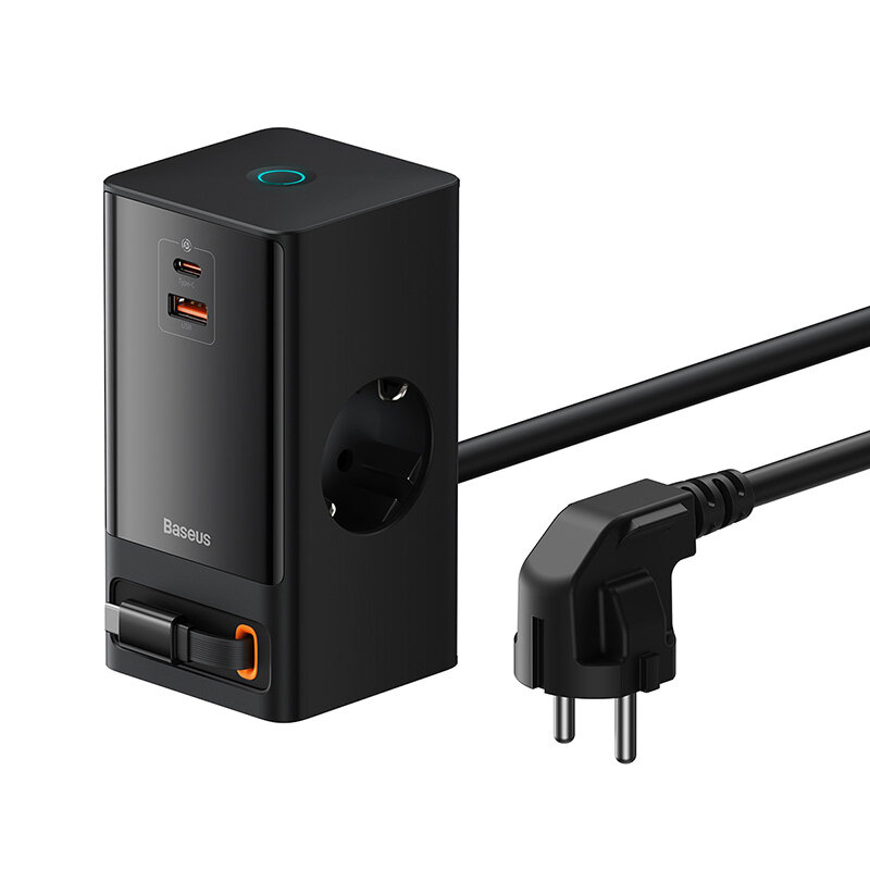 

[GaN Tech] Baseus 65W 4-Port USB Charger 2AC+1USB-A+1USB-C+Retractable USB-C Fast Charging Desktop Charging Station EU P