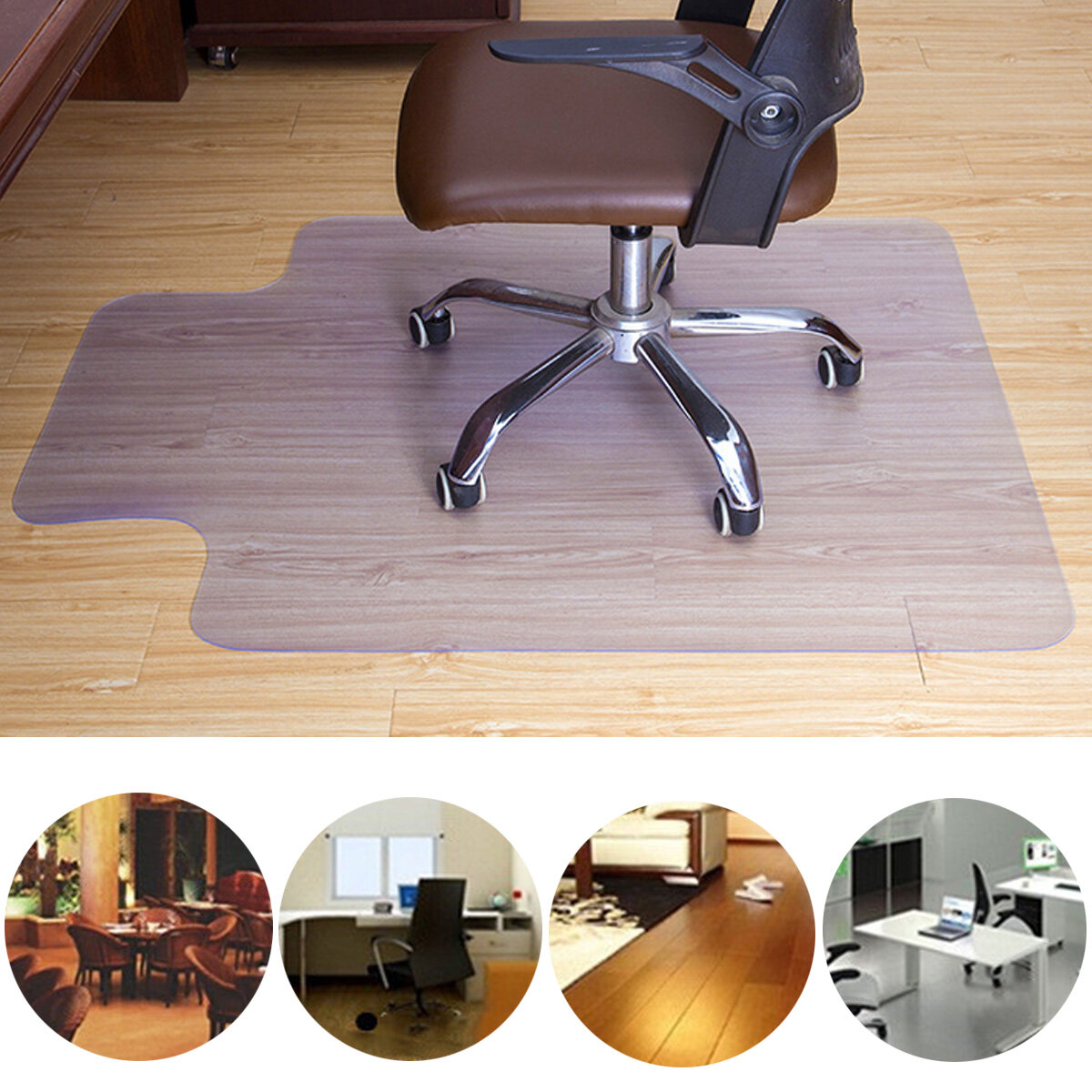 Clear PVC Floor Mat Home Office Rolling Chair Floor Carpet Protector Anti Scratch PVC Transparent Chair Mat