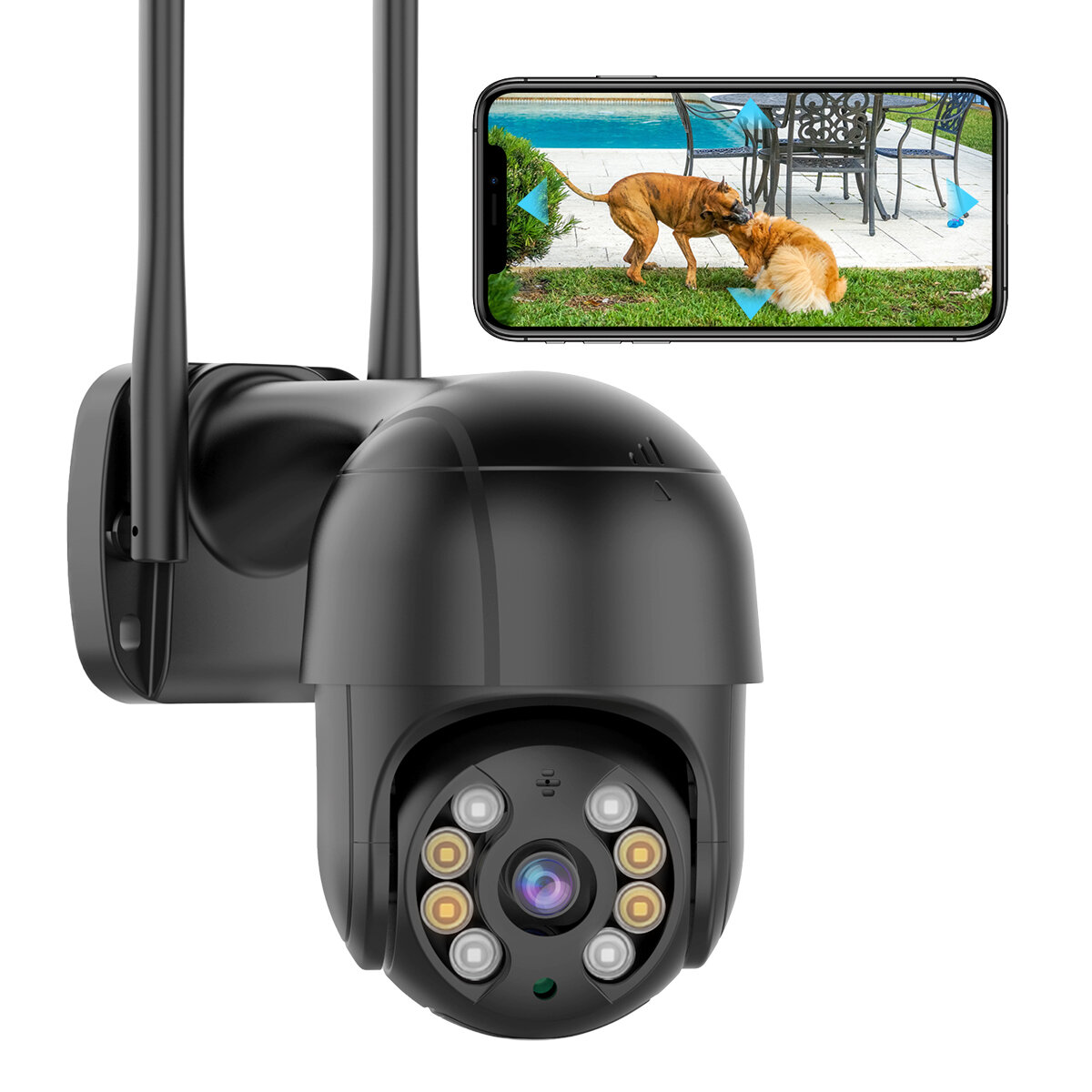 

5MP WiFi Monitoring Camera Wireless PTZ Night Vision Two-way Intercom APP Remote Viewing AI Alarm Push Video Playback Bu