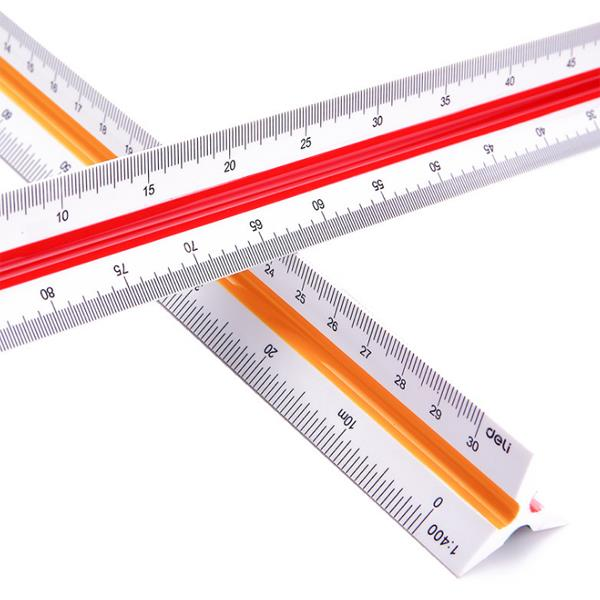 Deli 8930 Student Triangular Scale Straight Ruler Multi-function Drawing Mapping Measurement Ruler For 30cm  - buy with discount
