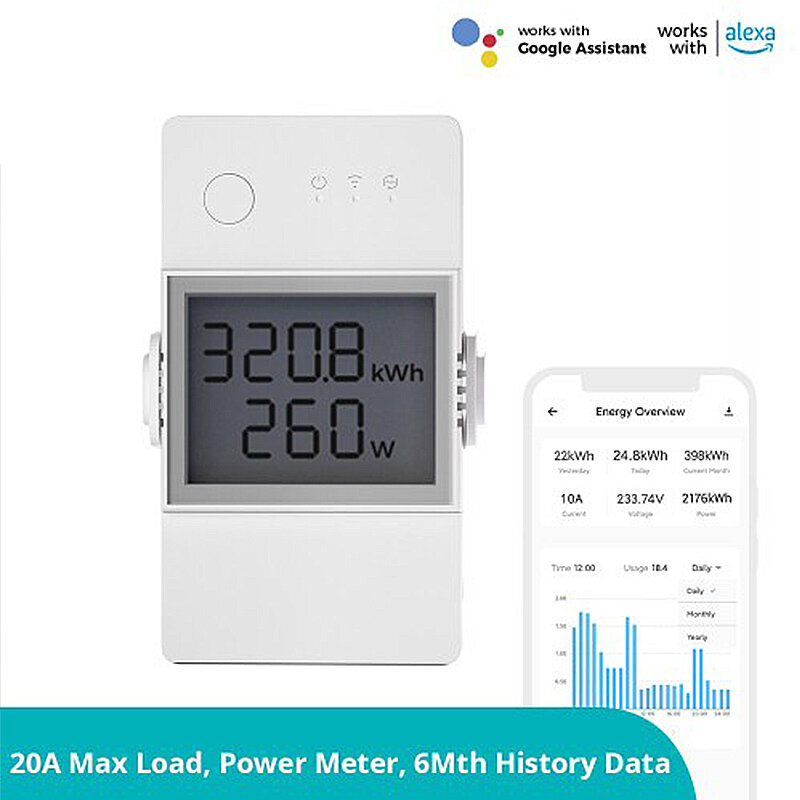 best price,sonoff,pow,elite,16a,smart,wifi,power,meter,switch,coupon,price,discount