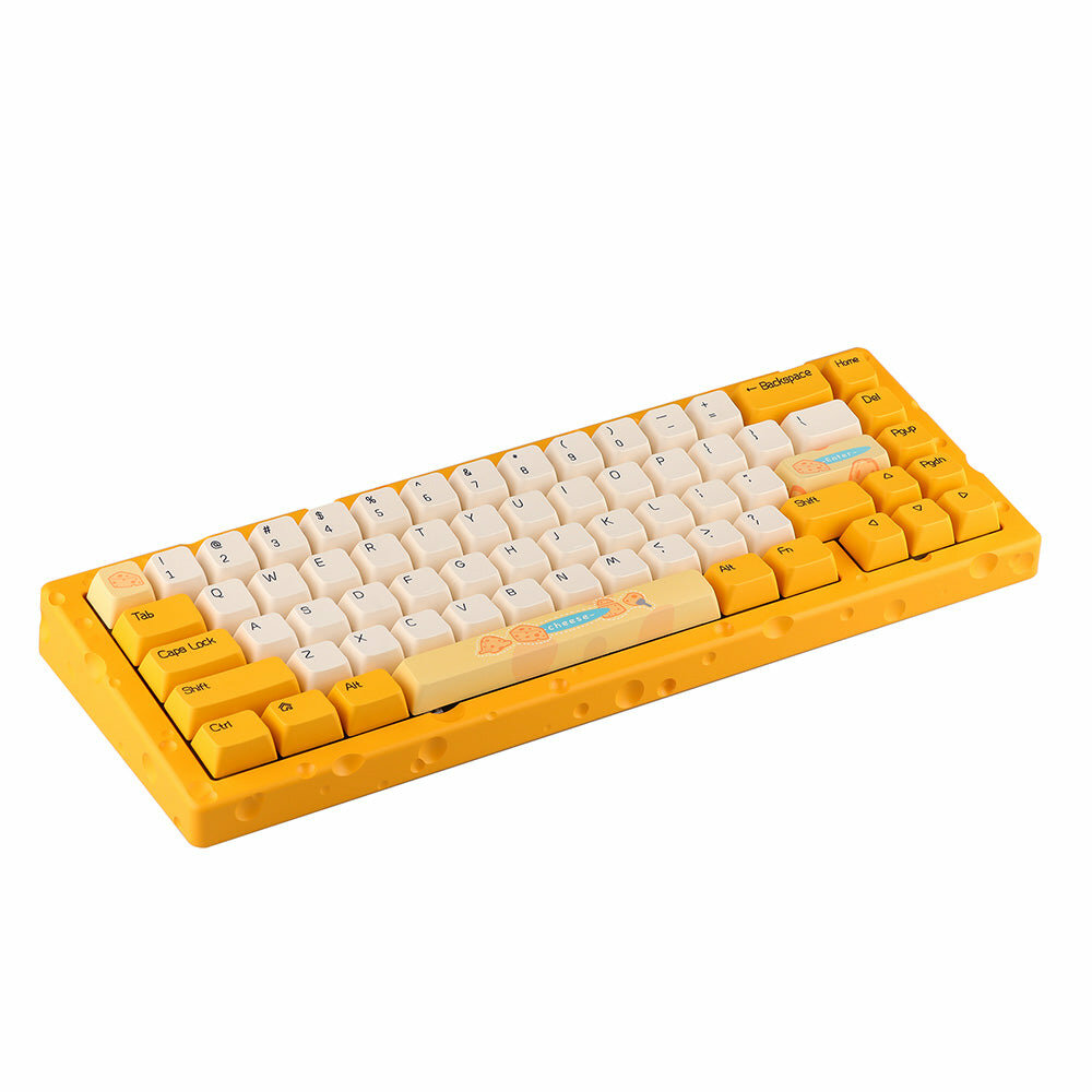 AJAZZ AC067 Cheese 65% Gasket Mount Hot-Swappable Type-C Wired Gaming Mechanical Keyboard with CNC Aluminum Case