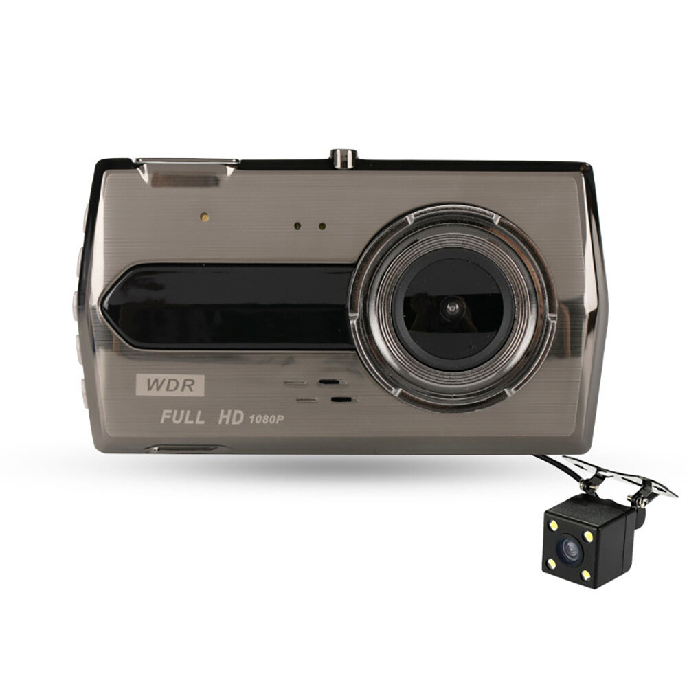 

4 Inch 1080P Zinc Alloy Dash Cam IPS Color Screen Car DVR HD Night Vision Front & Rear Dual Lens Reversing Image