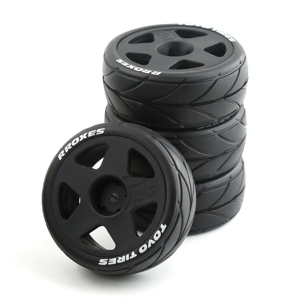 4PCS Rally Drift On-Road Tires Wheels 12mm Hex for 1/10 HPI KYOSHO TAMIYA TT02 Wltoys 144001 144010 124017 124018 124019