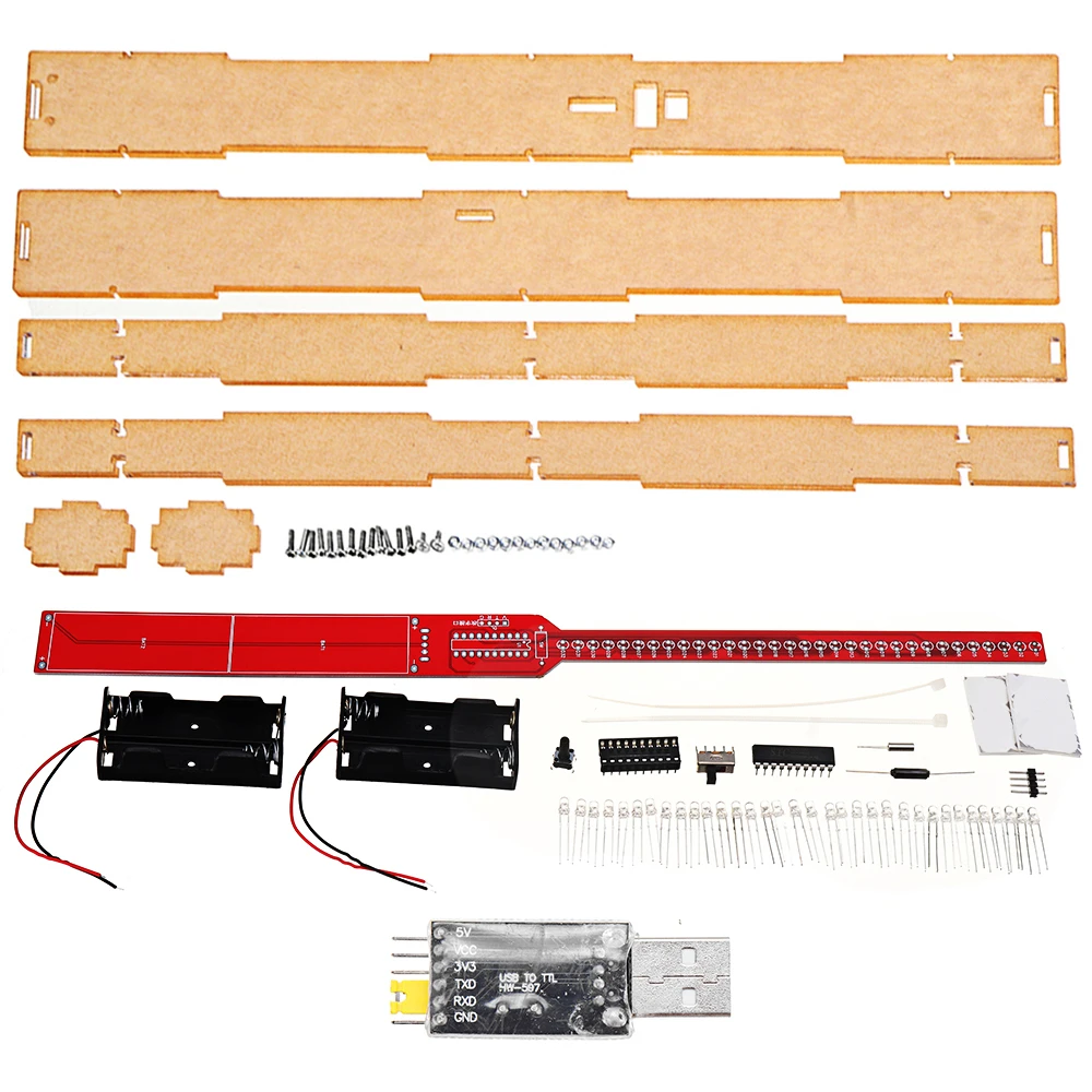 WangDaTao HU 007 32 bit Rocker Making Kit Electronic DIY Soldering Parts 51 Single chip LED Flashing Light Stick